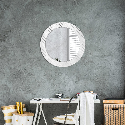 Miroir rond avec décoration Chevrons