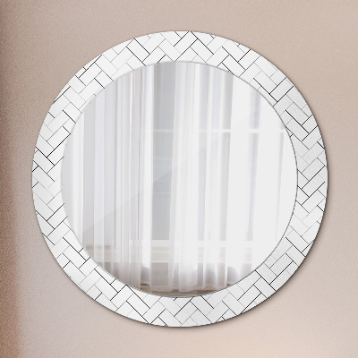Miroir rond avec décoration Chevrons