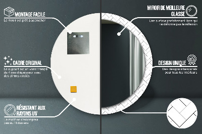 Miroir rond avec décoration Chevrons