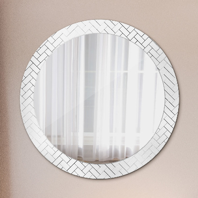 Miroir rond avec décoration Chevrons