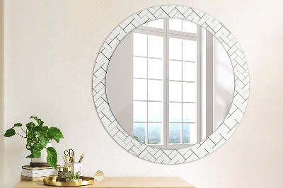 Miroir rond avec décoration Chevrons