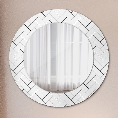 Miroir rond avec décoration Chevrons