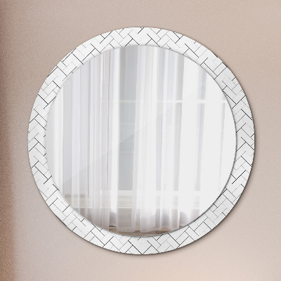 Miroir rond avec décoration Chevrons