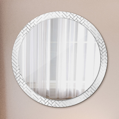 Miroir rond avec décoration Chevrons