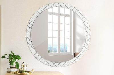 Miroir rond avec décoration Chevrons