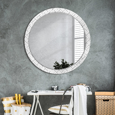 Miroir rond avec décoration Chevrons