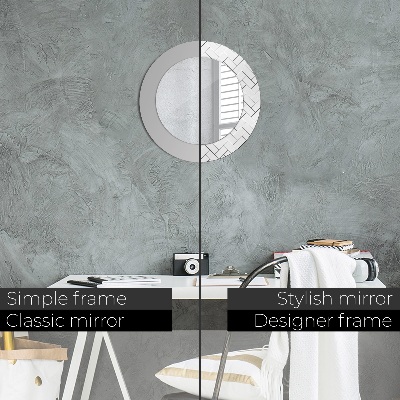 Miroir rond avec décoration Chevrons