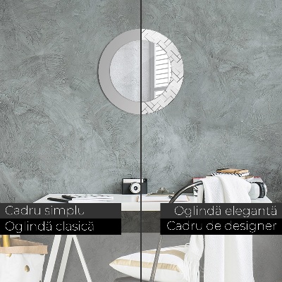 Miroir rond avec décoration Chevrons