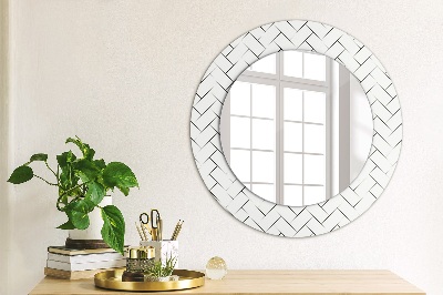Miroir rond avec décoration Chevrons