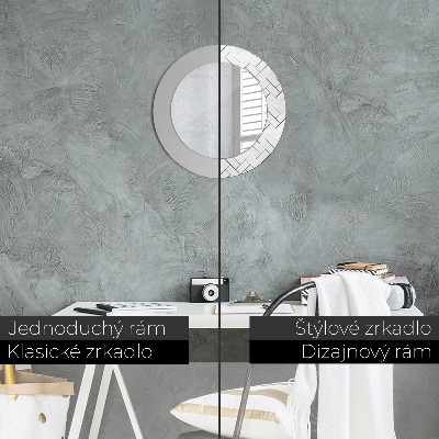 Miroir rond avec décoration Chevrons