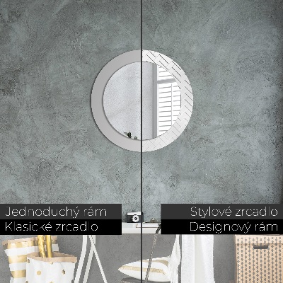 Miroir rond avec décoration Chevrons