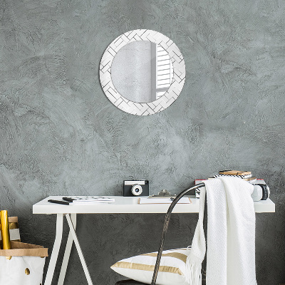 Miroir rond avec décoration Chevrons