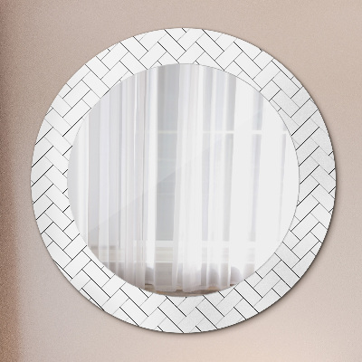 Miroir rond avec décoration Chevrons