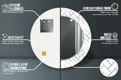 Miroir rond avec décoration Chevrons