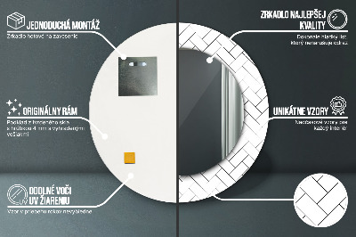 Miroir rond avec décoration Chevrons