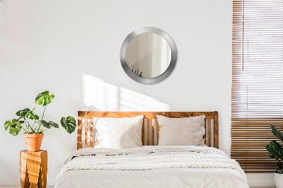 Miroir rond imprimé Acier brillant