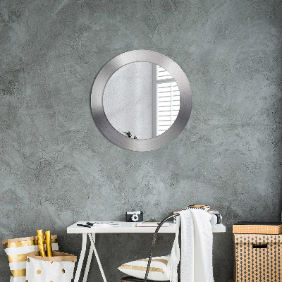 Miroir rond imprimé Acier brillant