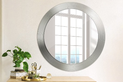 Miroir rond imprimé Acier brillant