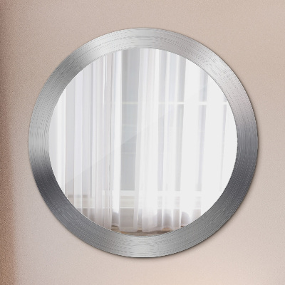 Miroir rond imprimé Acier brillant
