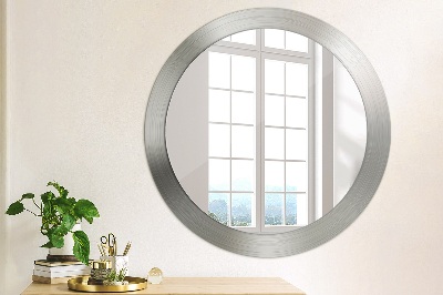 Miroir rond imprimé Acier brillant