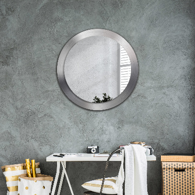 Miroir rond imprimé Acier brillant