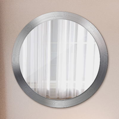 Miroir rond imprimé Acier brillant
