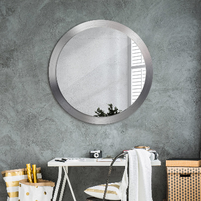 Miroir rond imprimé Acier brillant