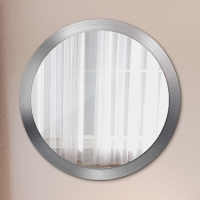 Miroir rond imprimé Acier brillant