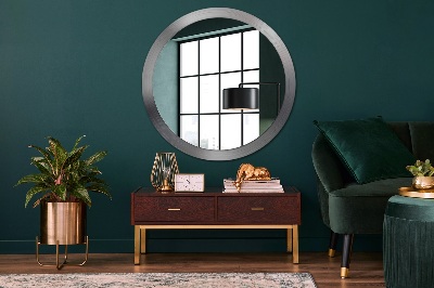 Miroir rond imprimé Acier brillant
