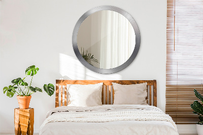 Miroir rond imprimé Acier brillant
