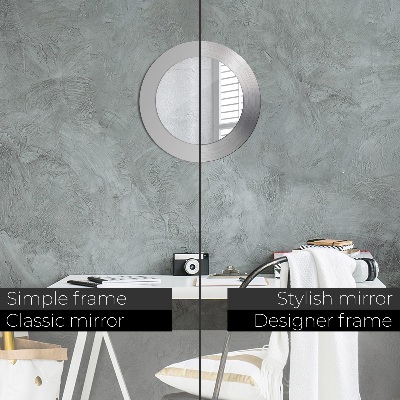 Miroir rond imprimé Acier brillant