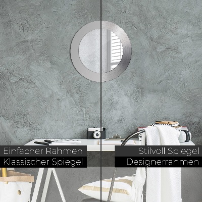 Miroir rond imprimé Acier brillant