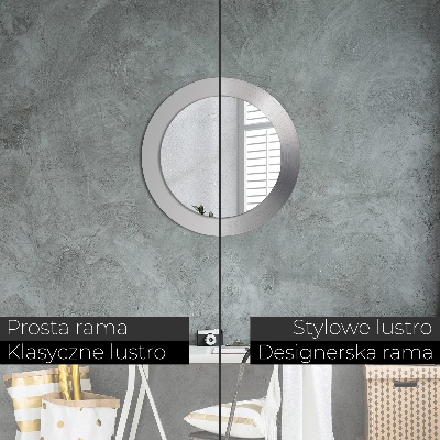 Miroir rond imprimé Acier brillant