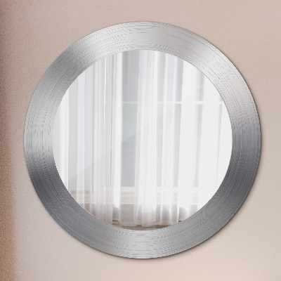 Miroir rond imprimé Acier brillant