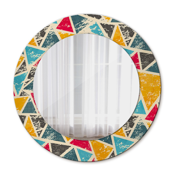 Miroir rond avec décoration Composition rétro