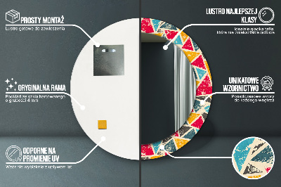 Miroir rond avec décoration Composition rétro