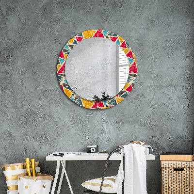 Miroir rond avec décoration Composition rétro