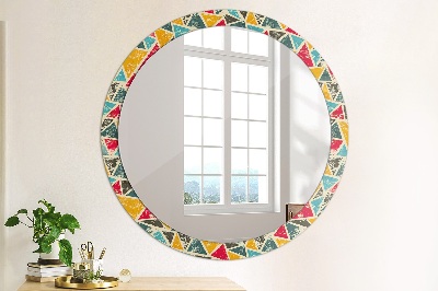 Miroir rond avec décoration Composition rétro