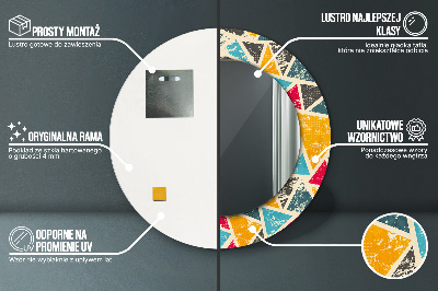 Miroir rond avec décoration Composition rétro