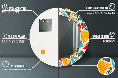 Miroir rond avec décoration Composition rétro