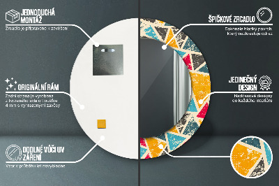 Miroir rond avec décoration Composition rétro