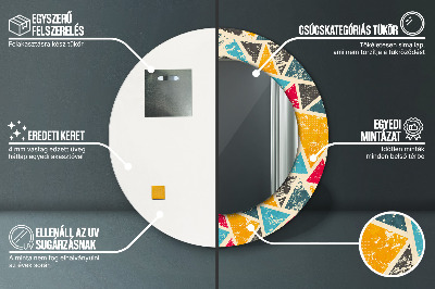 Miroir rond avec décoration Composition rétro