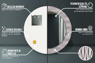 Miroir rond imprimé Motif à pois géométriques