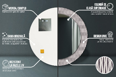 Miroir rond imprimé Motif à pois géométriques