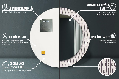 Miroir rond imprimé Motif à pois géométriques