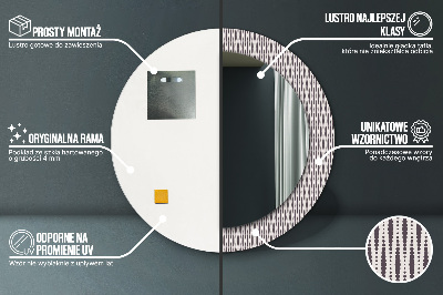 Miroir rond imprimé Motif à pois géométriques