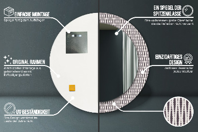 Miroir rond imprimé Motif à pois géométriques