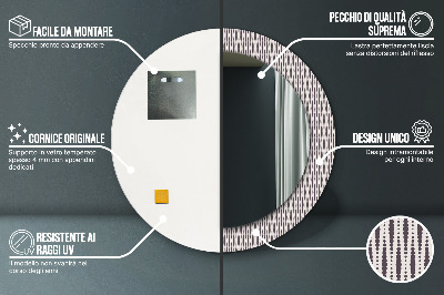 Miroir rond imprimé Motif à pois géométriques