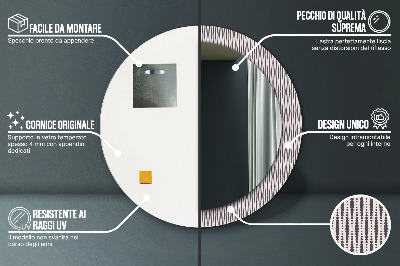 Miroir rond imprimé Motif à pois géométriques
