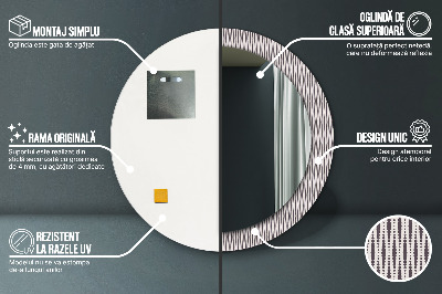 Miroir rond imprimé Motif à pois géométriques